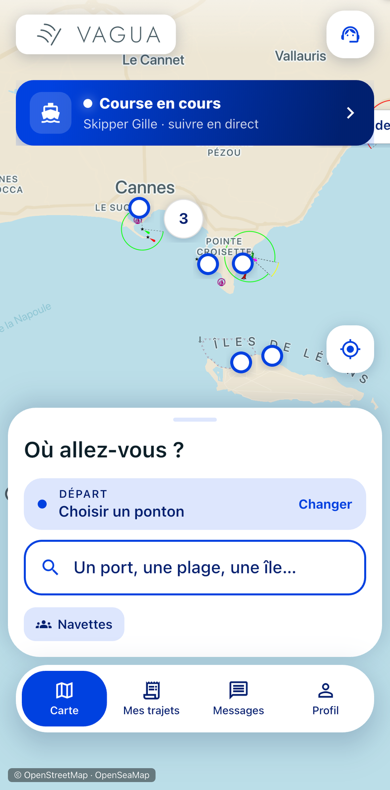 Choisir où aller sur la carte
