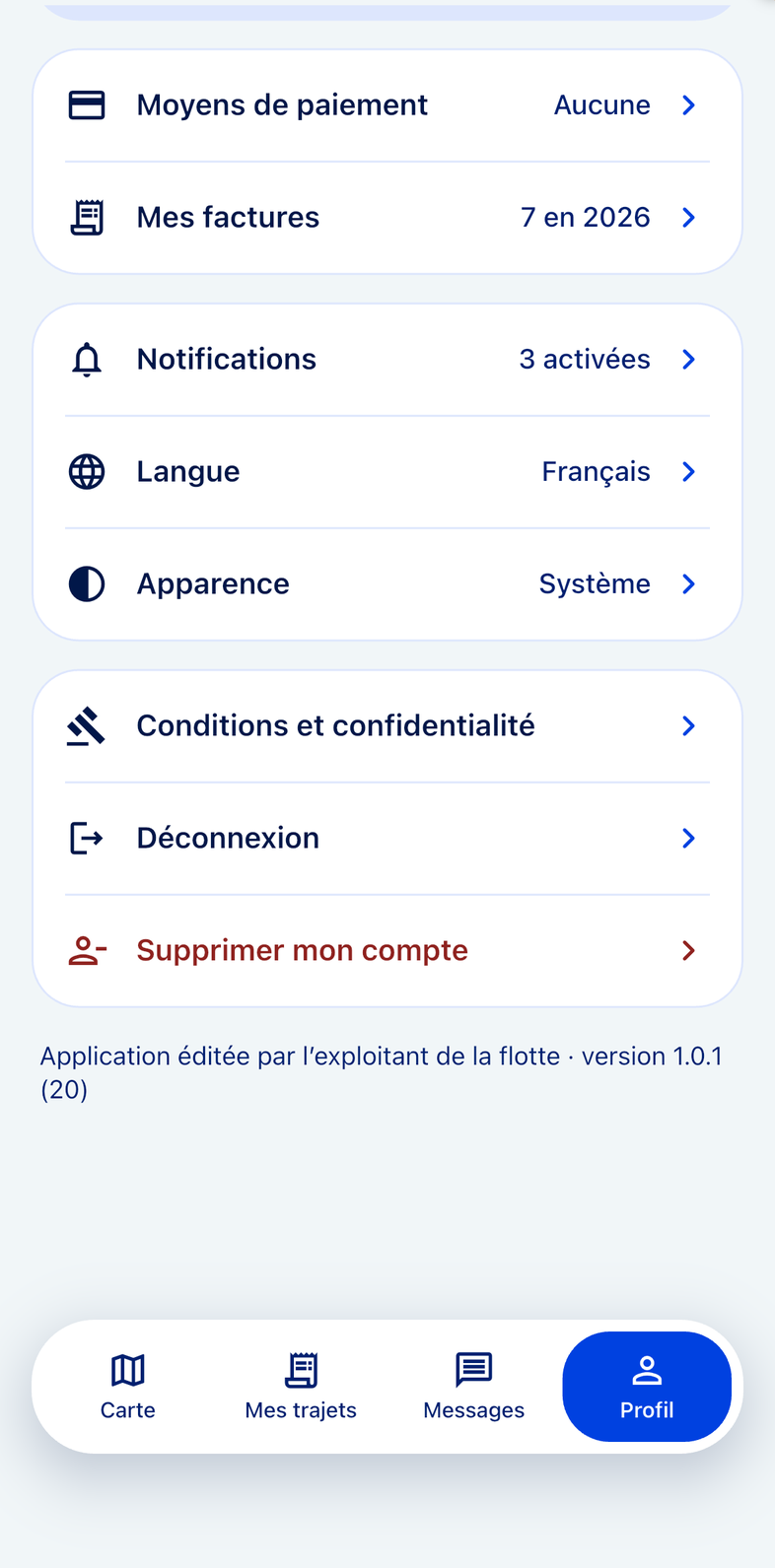 Ses factures et son compte