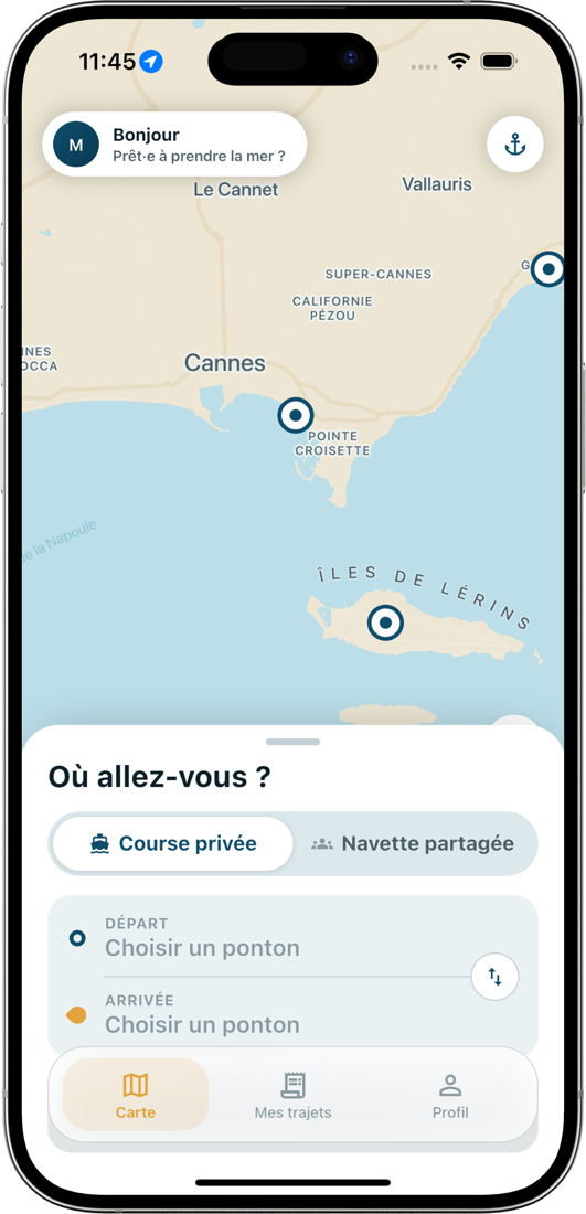 Choisissez votre trajet sur la carte